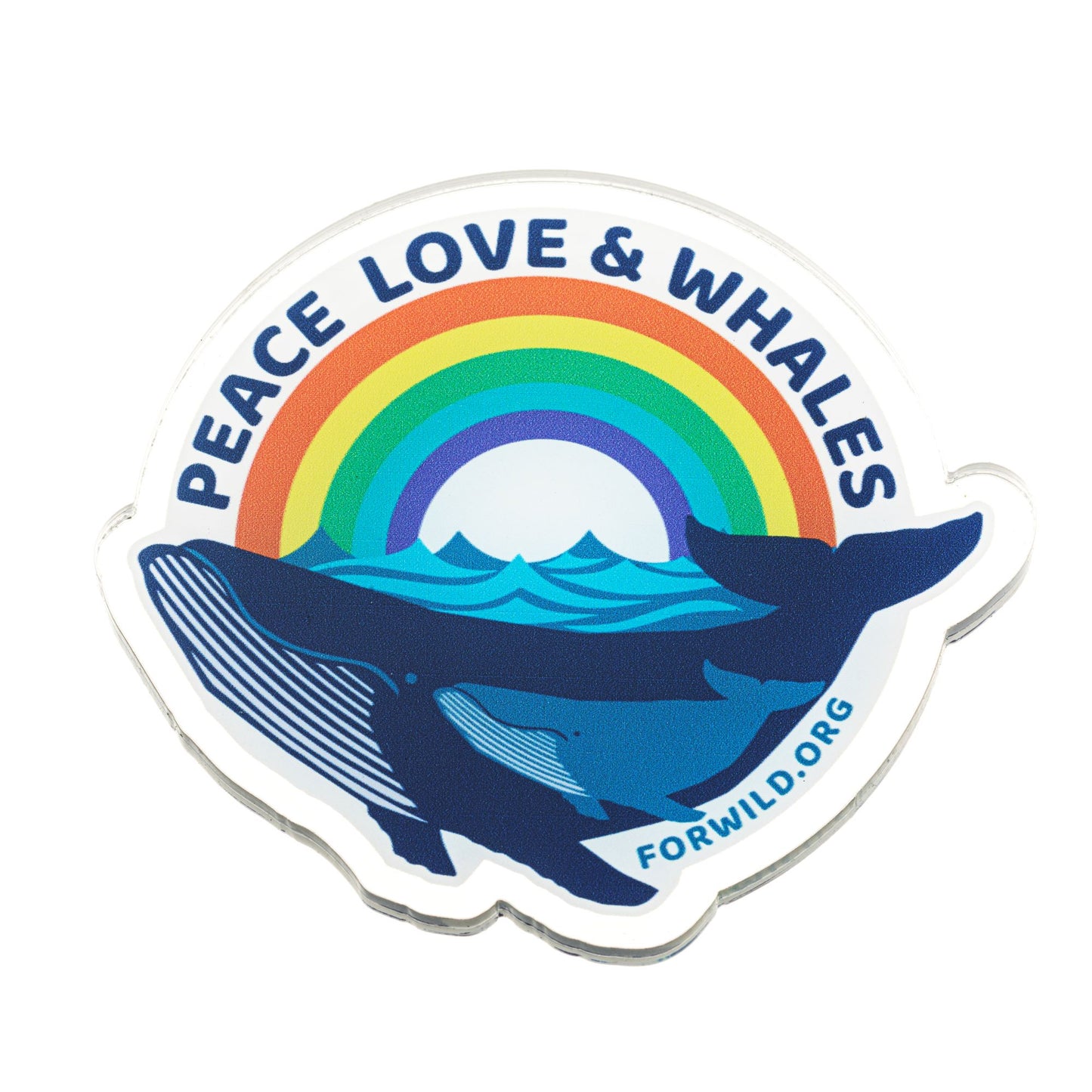 Acrylic Magnet - Peace Love Whales