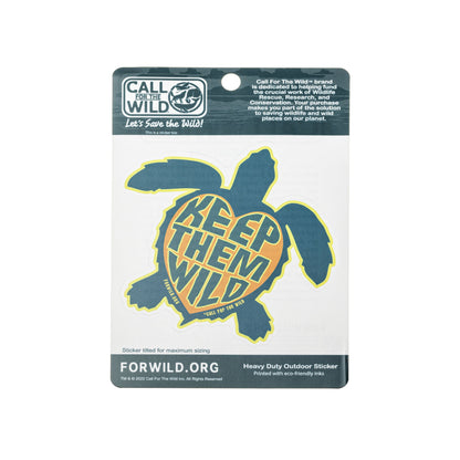 Peggable Sticker Card - Keep Them Wild Turtle