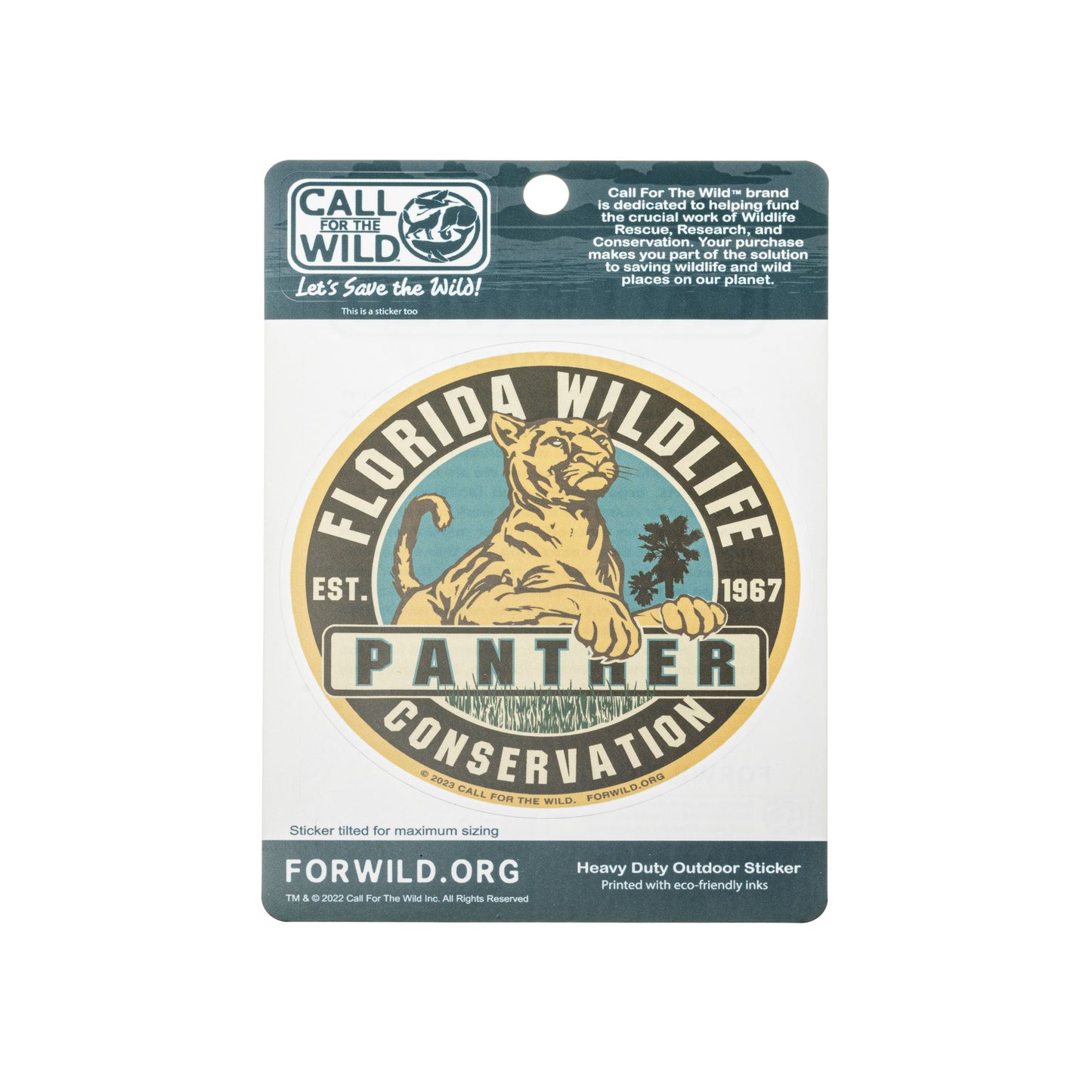 Peggable Sticker Card - Panther Conservation Seal