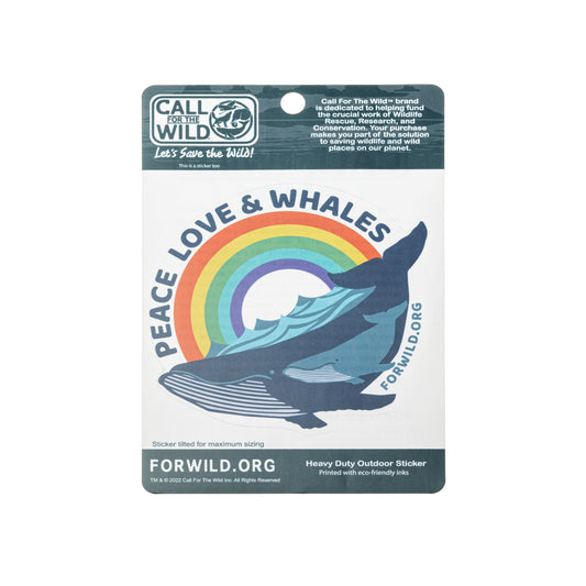 Peggable Sticker Card - Peace Love Whale