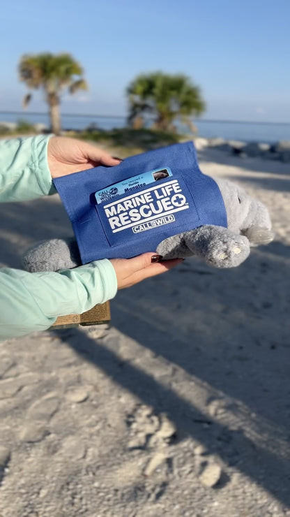 Rescue Manatee Plush with Stretcher – Conservation Keepsake